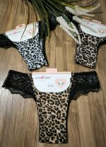 Γυναικείο brazil animal print με δαντέλα  - ΛΕΟΠΑΡ ΚΑΦΕ