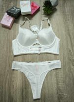 Σετ σουτιέν bralette & εσώρουχο string με δαντέλα * Cup B   - ΑΣΠΡΟ - Image 2