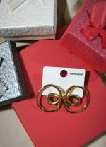 Σκουλαρίκια καρφωτά σχήμα κύκλου - Χρυσό