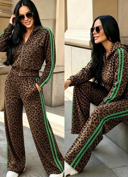 Σετ φόρμα animal print - ΠΡΑΣΙΝΟ